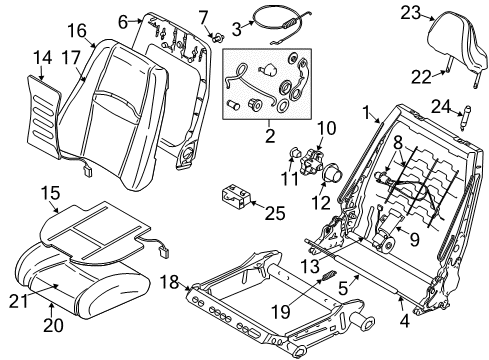 2004 Volvo XC90 Front Seat Components Diagram 2