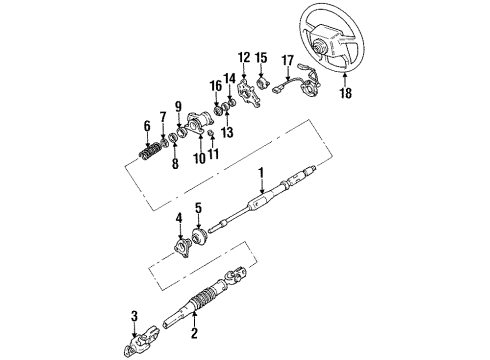 1993 Volvo 940 Steering Column Assembly Diagram