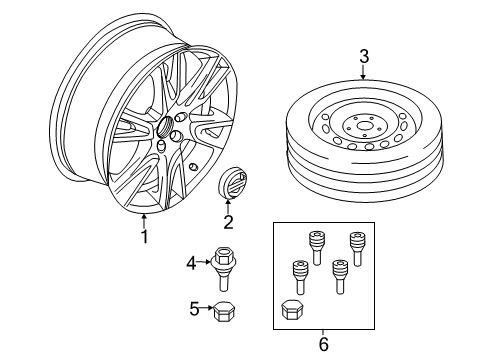 2021 Volvo V90 Cross Country Wheels Diagram 3