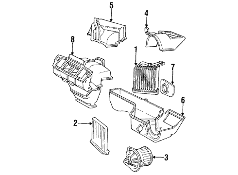1993 Volvo 850 Blower Motor & Fan Diagram 2