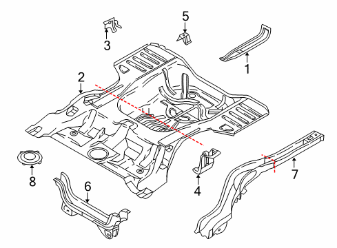 2003 Volvo V40 Rear Floor & Rails Diagram 2