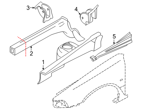 2000 Volvo S40 Structural Components & Rails Diagram