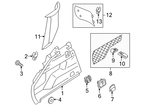 2012 Volvo XC60 Interior Trim - Quarter Panels