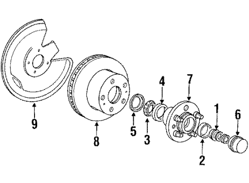 1989 Volvo 244 Front Brakes Diagram