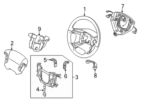 2012 Volvo XC90 Steering Wheel & Trim Diagram 4