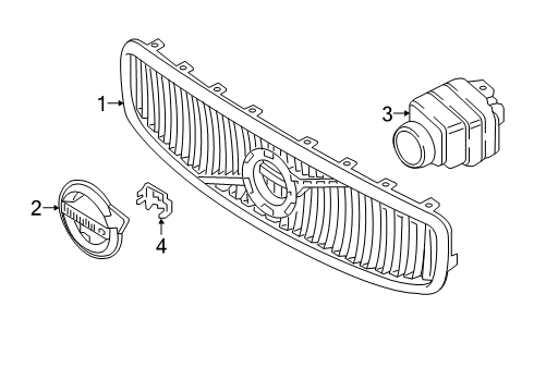 2020 Volvo S90 Grille Diagram for 32365380