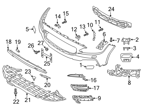 2017 Volvo V90 Cross Country Bumper & Components - Front Diagram 3