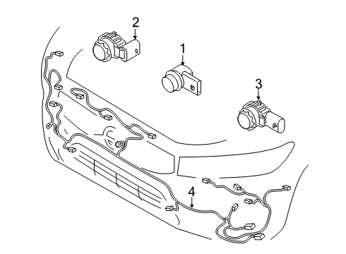 2019 Volvo S60 Electrical Components - Front Bumper Diagram