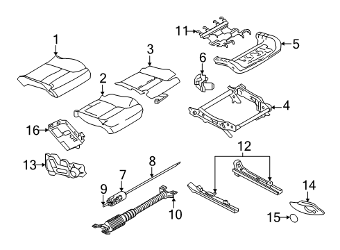 2020 Volvo V60 Cross Country Driver Seat Components Diagram 4