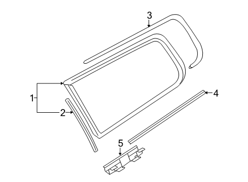 2008 Volvo V70 Glass & Hardware - Quarter Panel Diagram
