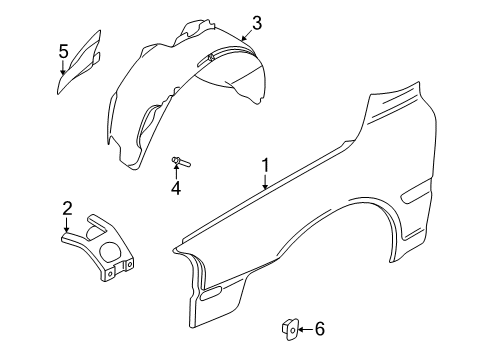 2001 Volvo S80 Fender & Components Diagram