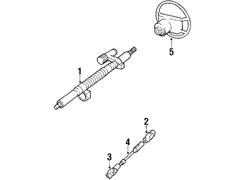 1986 Volvo 244 Steering Column & Wheel Diagram 2