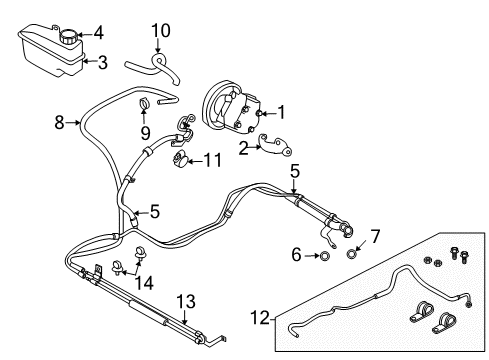2007 Volvo XC90 P/S Pump & Hoses Diagram