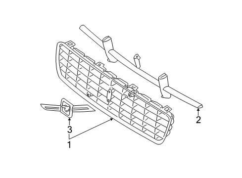 2001 Volvo S60 Grille & Components Diagram
