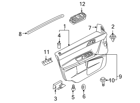 2007 Volvo V50 Interior Trim - Front Door Diagram