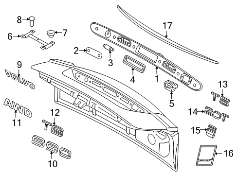 2012 Volvo S60 Exterior Trim - Trunk Diagram