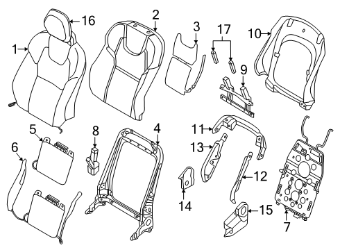 2020 Volvo V60 Cross Country Driver Seat Components Diagram 2