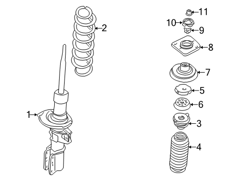 2000 Volvo S70 Struts & Components Diagram