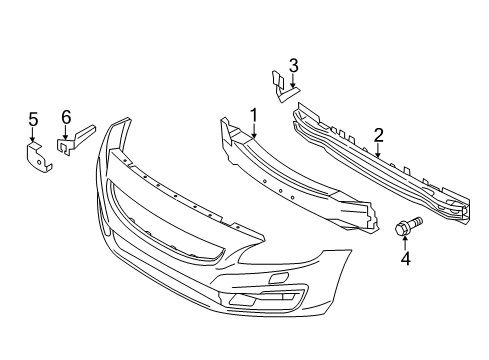 2017 Volvo V60 Cross Country Bumper & Components - Front Diagram 2