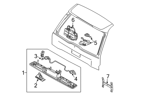 2012 Volvo XC90 Lift Gate - Lock & Hardware Diagram