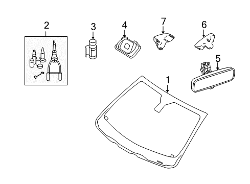 2011 Volvo S40 Glass - Windshield Diagram