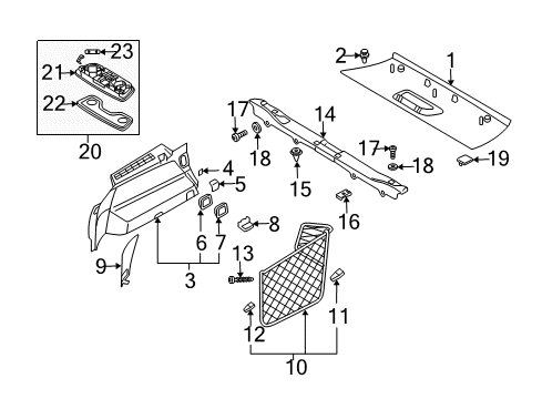 2003 Volvo XC90 Interior Trim - Rear Body Diagram 2