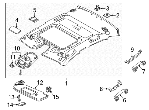 2017 Volvo S90 Interior Trim - Roof Diagram
