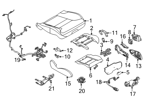2025 Volvo EX90 Driver Seat Components Diagram 2