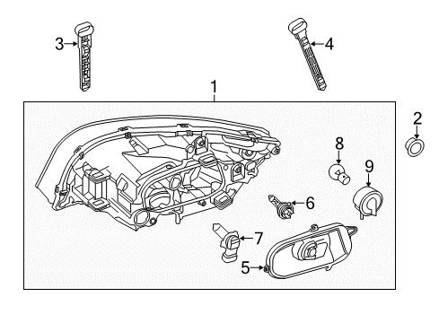 2017 Volvo V60 Cross Country Bulbs Diagram