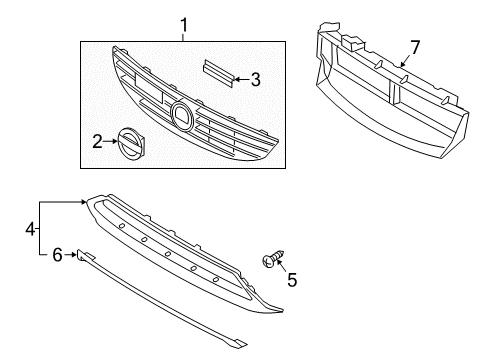 2017 Volvo S60 Grille & Components Diagram