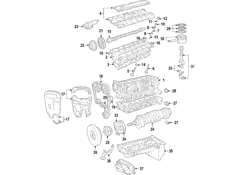 2003 Volvo XC90 Pistons, Rings & Bearings Diagram 2