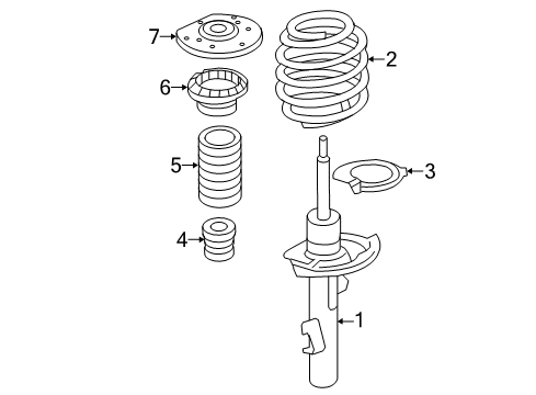 2012 Volvo S80 Struts & Components Diagram