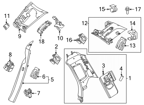 2025 Volvo EX90 Interior Trim - Quarter Panels Diagram 2