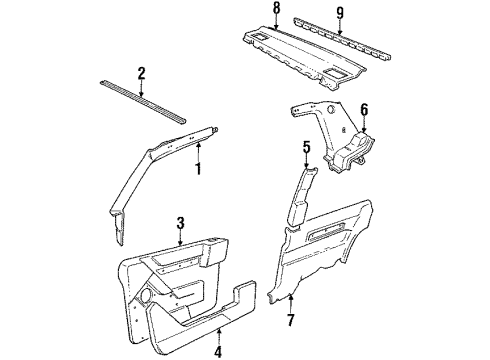 1987 Volvo 780 Interior Trim Diagram