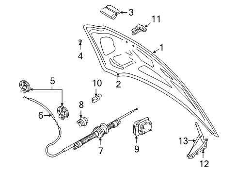 2006 Volvo S80 Hood & Components Diagram