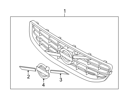 2012 Volvo S60 Grille & Components Diagram