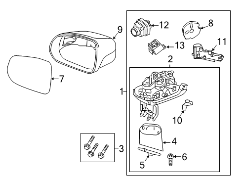 2019 Volvo S60 Mirrors Diagram 2