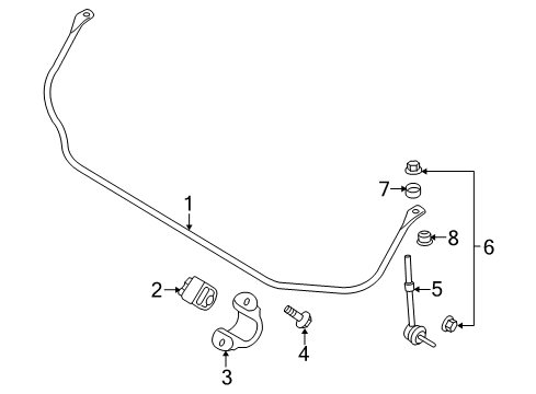 2012 Volvo S80 Stabilizer Bar & Components Diagram 3
