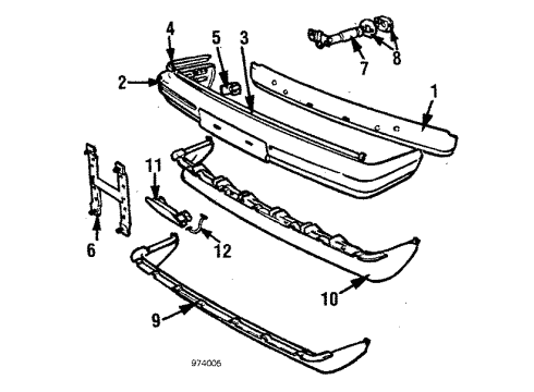 1988 Volvo 245 Front Bumper Diagram