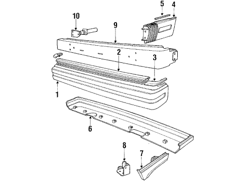 1987 Volvo 780 Bumper & Components - Rear Diagram