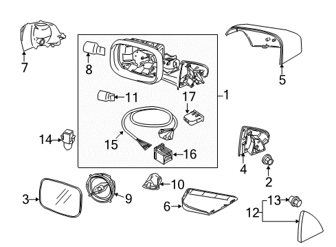 2007 Volvo XC90 Mirrors Diagram 2