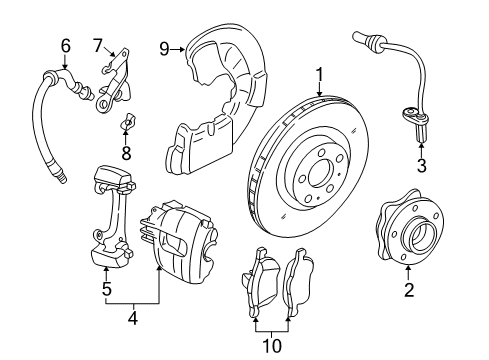 2003 Volvo XC90 Front Brakes Diagram