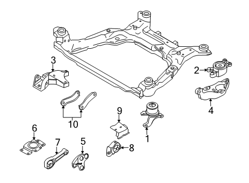 2008 Volvo XC70 Engine & Trans Mounting Diagram