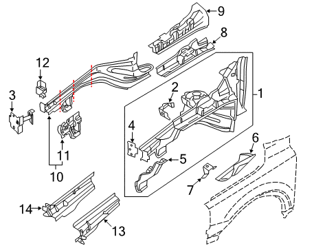 2012 Volvo XC90 Structural Components & Rails