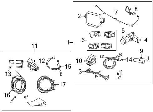 2010 Volvo XC70 Parking Aid Diagram