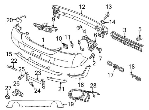2013 Volvo C30 Bumper & Components - Rear Diagram
