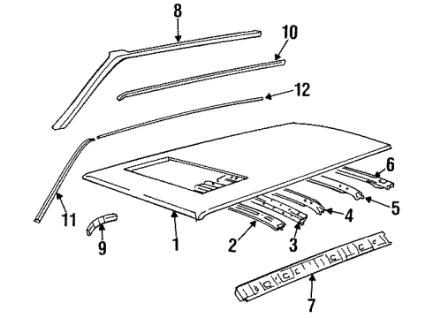 1995 Volvo 960 Roof & Components Diagram 2