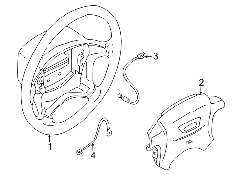 2000 Volvo C70 Steering Wheel & Trim Diagram