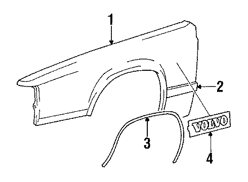 1987 Volvo 740 Fender & Components Diagram