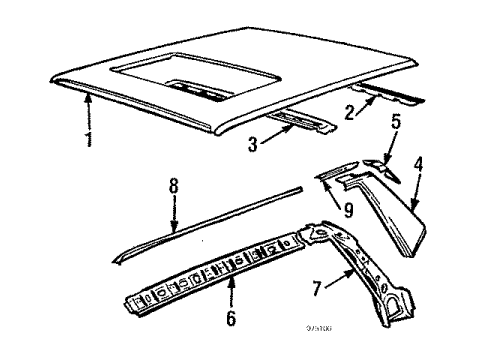 1992 Volvo 740 Cross Bow Diagram for 3526075